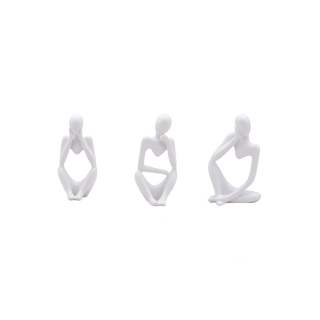 Trio statuettes penseurs en résine Vase