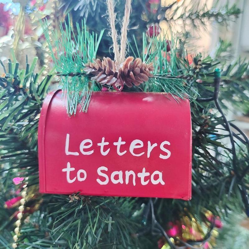 Boîte aux lettres père Noël en fer à suspendre Décoration de Noël