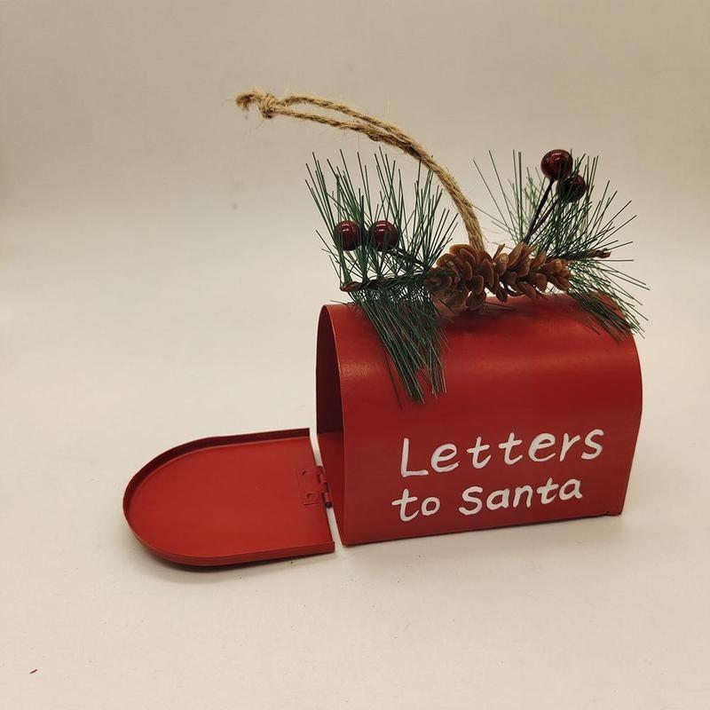 Boîte aux lettres père Noël en fer à suspendre Décoration de Noël