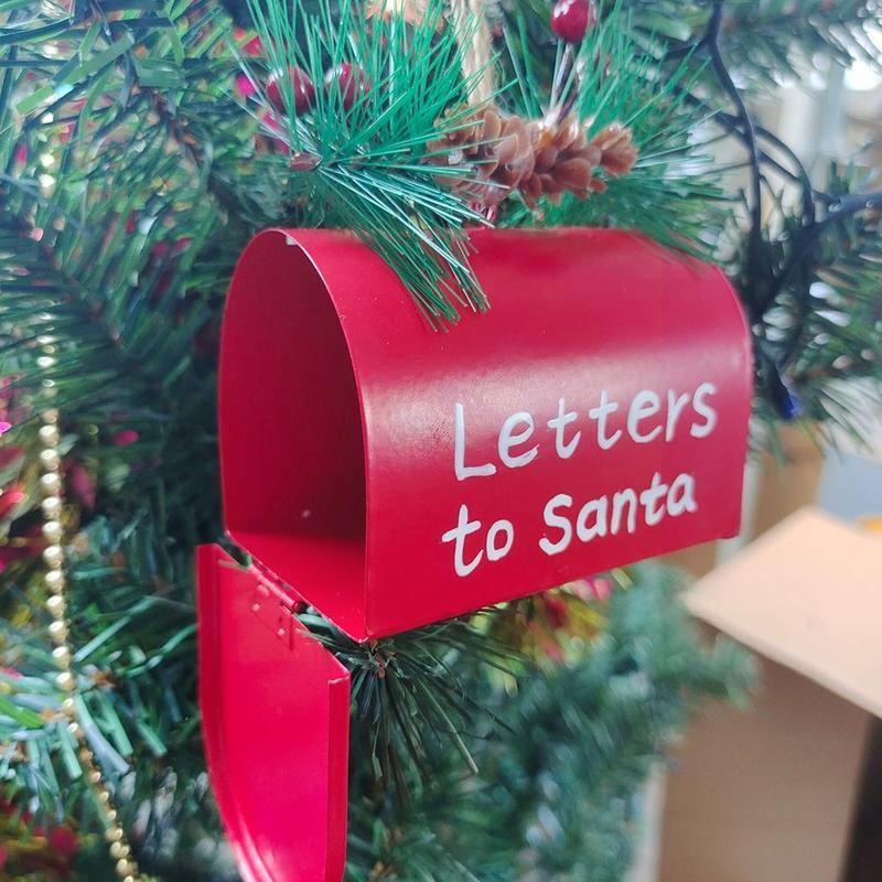 Boîte aux lettres père Noël en fer à suspendre Décoration de Noël 