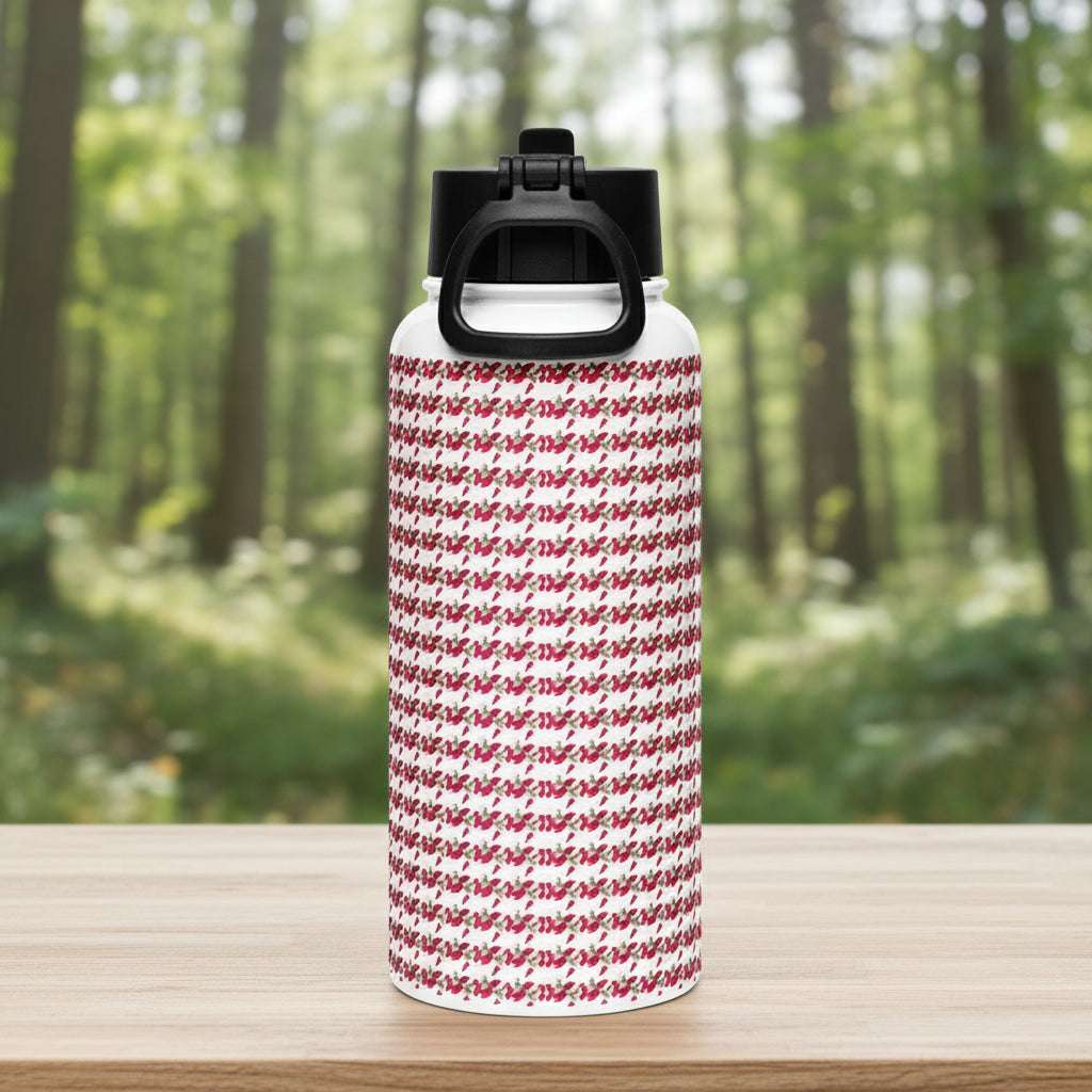 Bouteille acier inoxydable flamboyant fond blanc