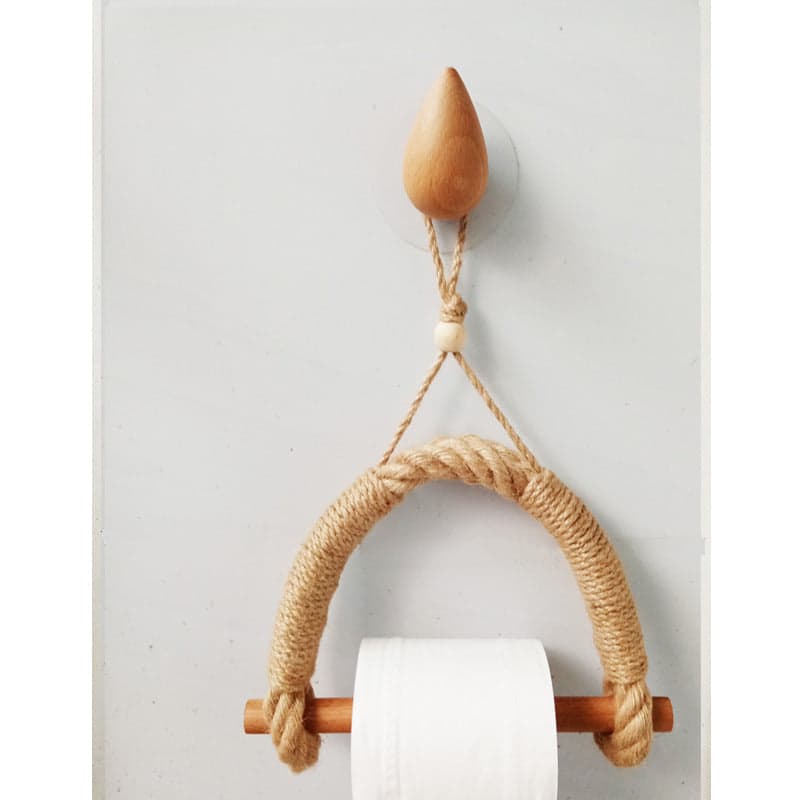 Distributeur papier toilette corde et bois accroche goutte Vase 