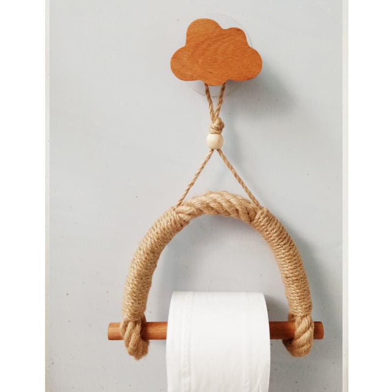 Distributeur papier toilette corde et bois accroche nuage Vase 