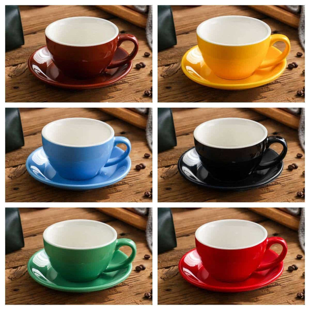 Ensemble tasses et soucoupes colorées 300 ml