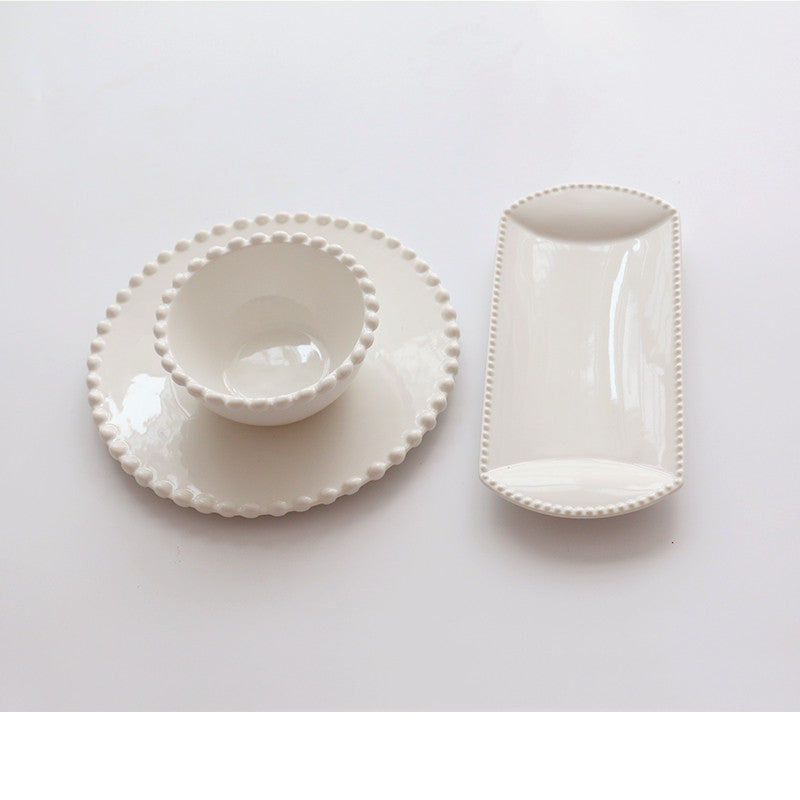 Ensemble vaisselle en céramique moderne bords arrondis Accessoires de cuisine