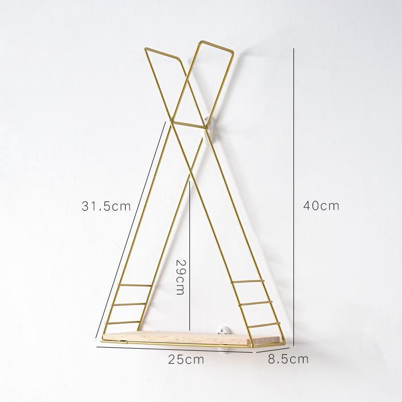 Etagère triangle en métal et bois Etagère 