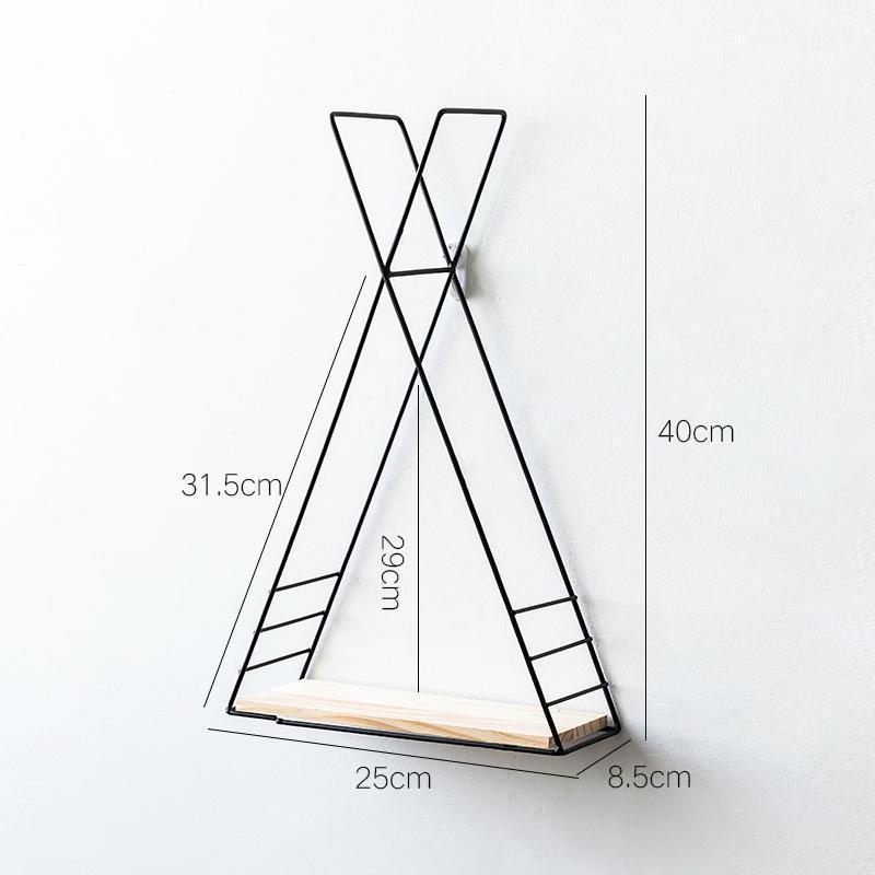 Etagère triangle en métal et bois Etagère 