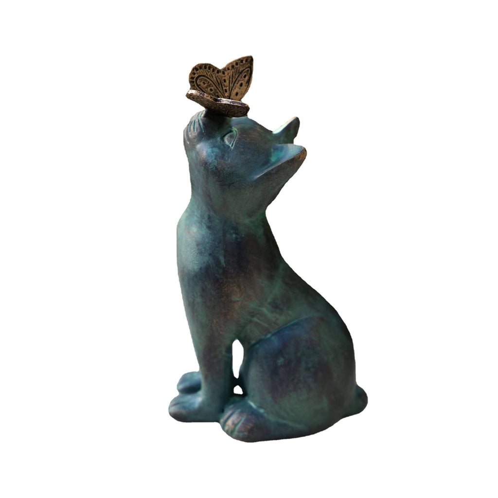 Figurine chat papillon porte-bonheur en résine Vase 