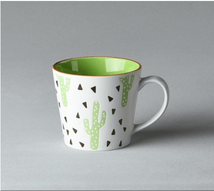 Tasse en céramique cactus vert