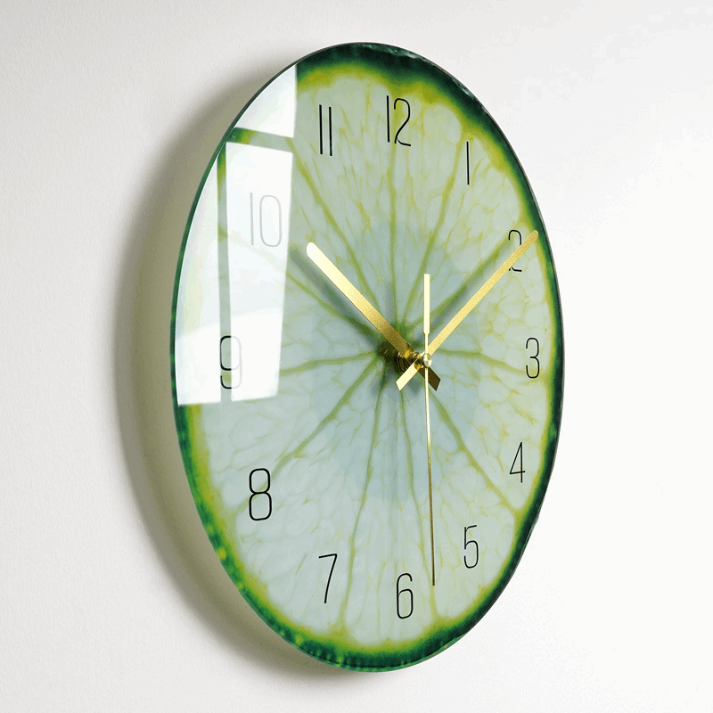 Horloge en verre citron vert