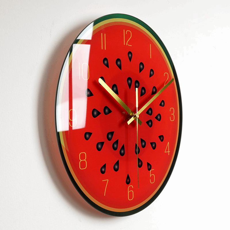 Horloge en verre fond pastèque