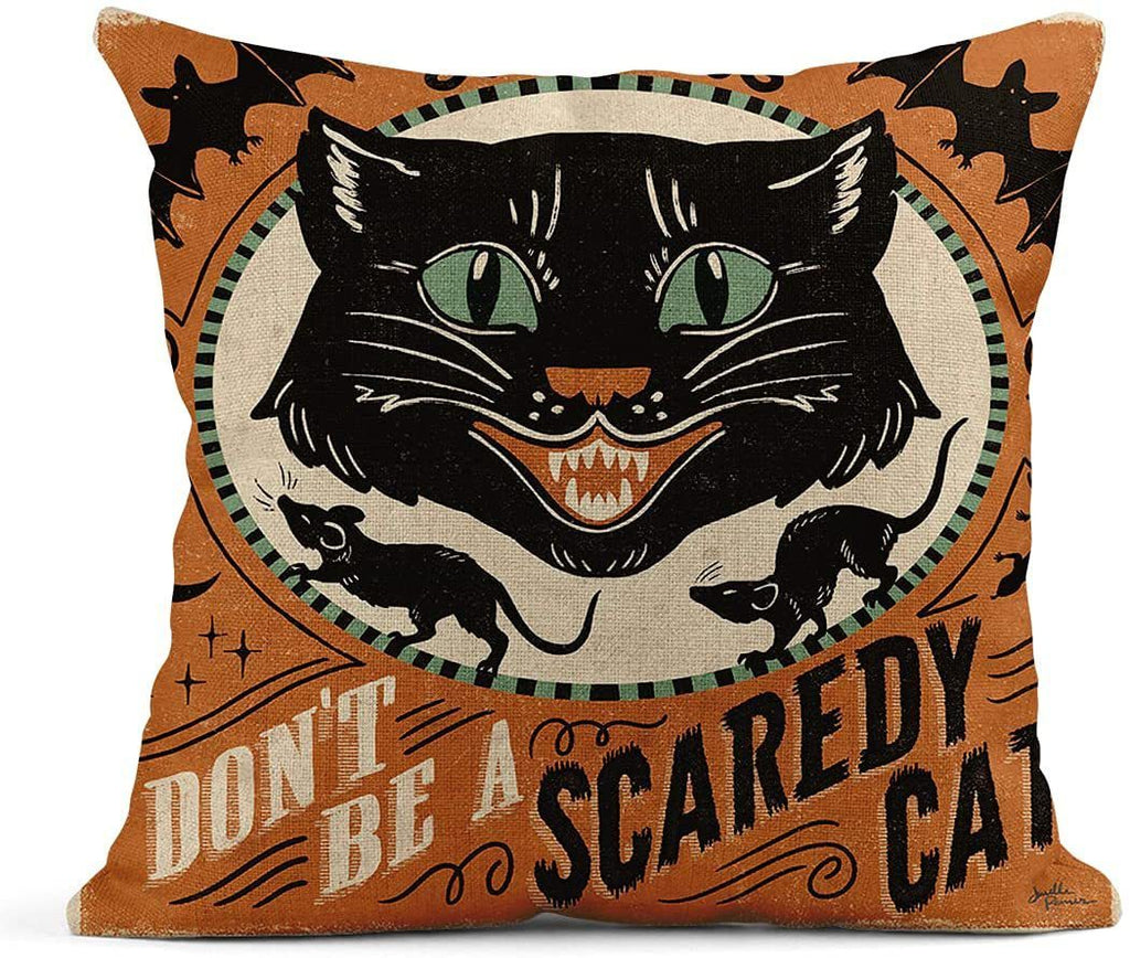 Housse de coussin chat Halloween Accessoires de cuisine 