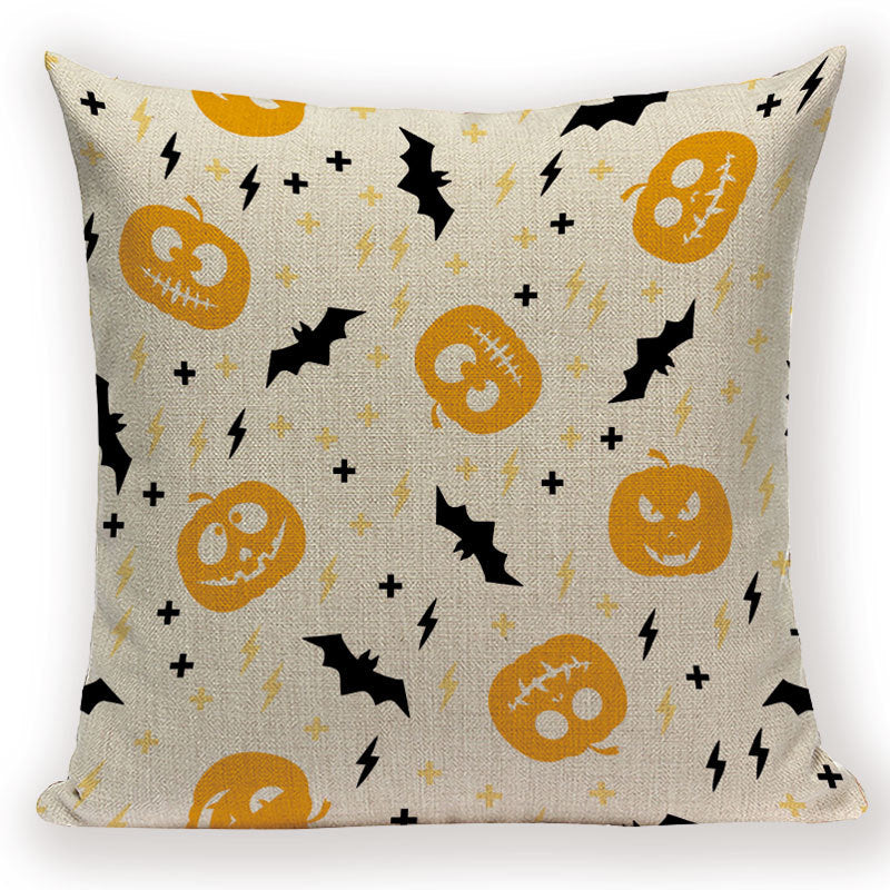 Housse de coussin citrouilles Halloween 45 x 45 cm Accessoires de cuisine 