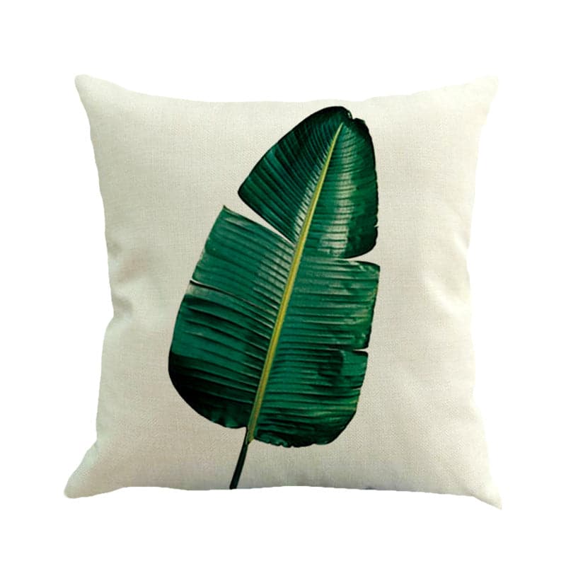 Tropical Plant Green Leaves Linen Pillowcase Cotton Linen Seven style Vase