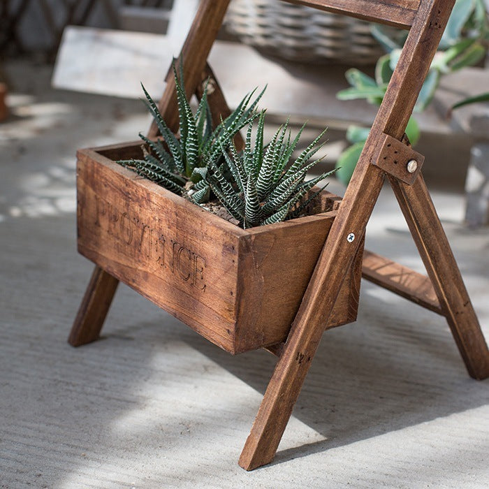 Jardinière en bois massif + ardoise noire Accessoires de cuisine