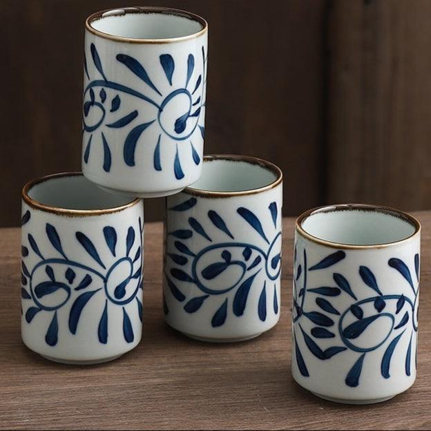 Lot 4 verres peints porcelaine Vaisselle 