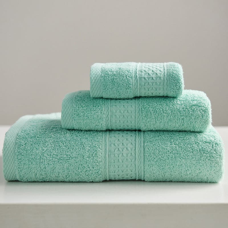 Lot de 3 serviettes de bain en coton vert Vase 