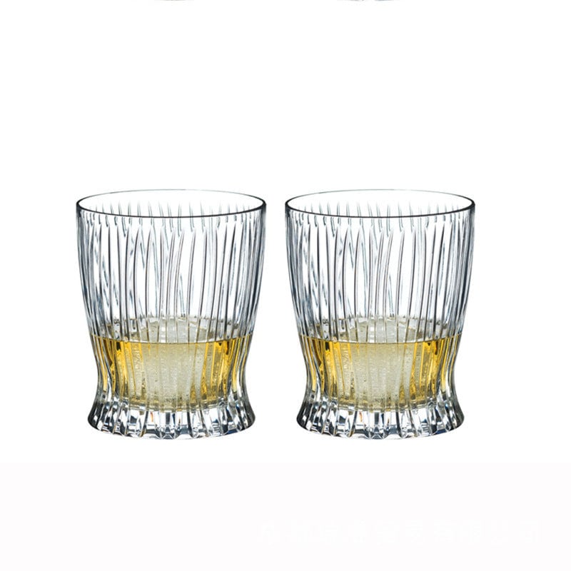 Lot de 4 verres rayés en cristal Accessoires de cuisine 