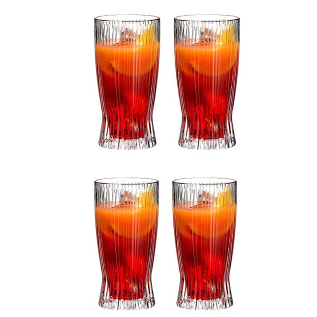 Lot de 4 verres rayés en cristal Accessoires de cuisine 