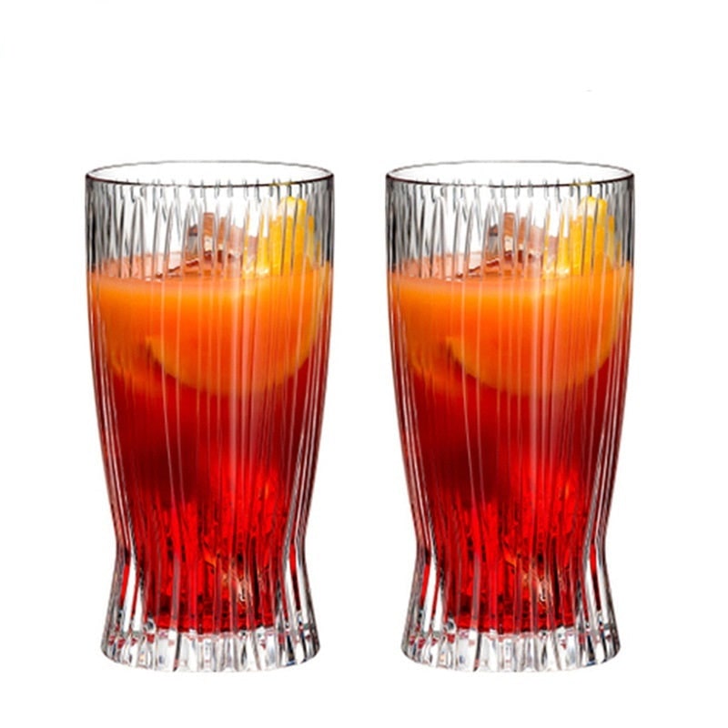 Lot de 4 verres rayés en cristal Accessoires de cuisine 