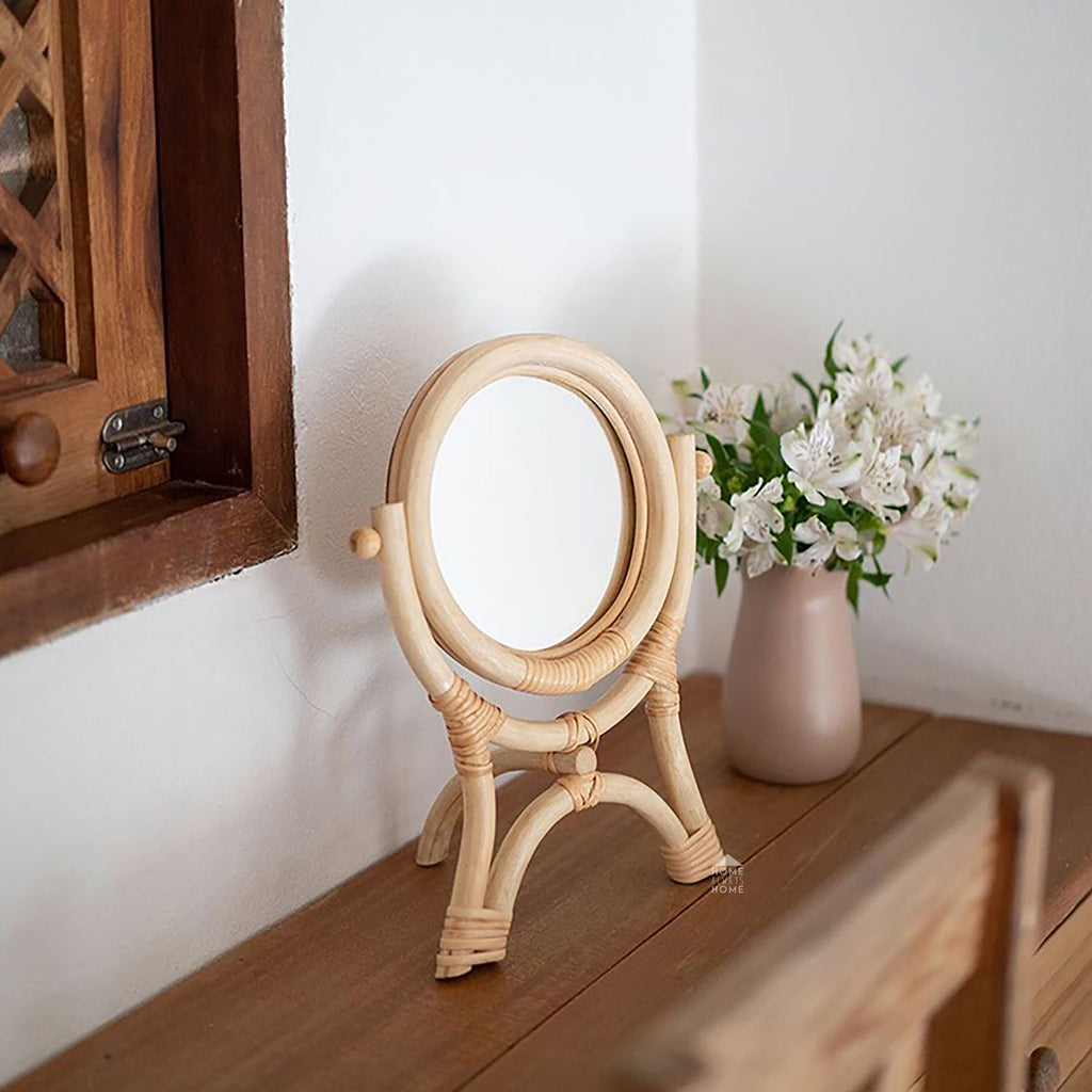 Miroir rond en rotin Accessoires de cuisine 