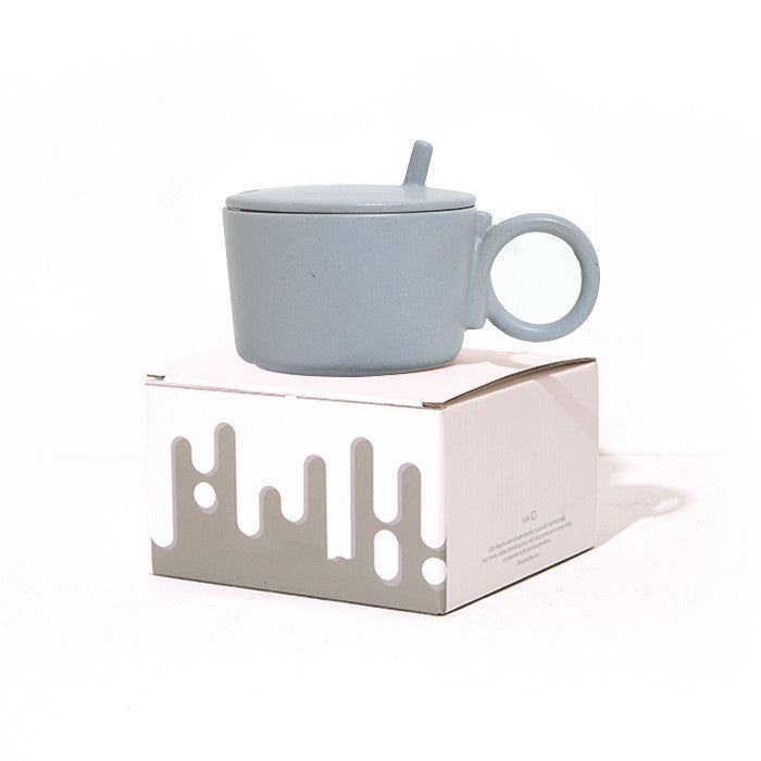 Mug + couvercle céramique style Morandi Accessoires de cuisine 