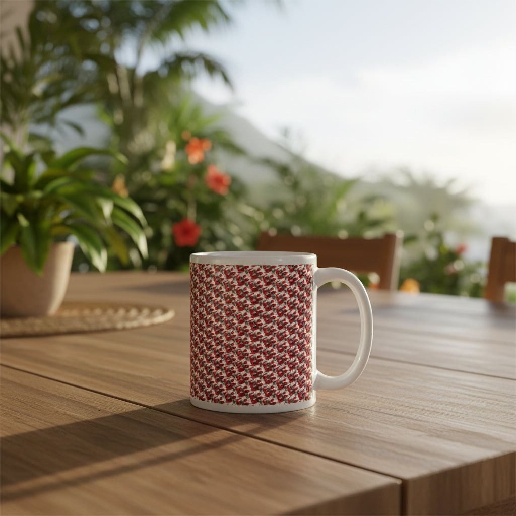 Mug motif flamboyant rouge céramique