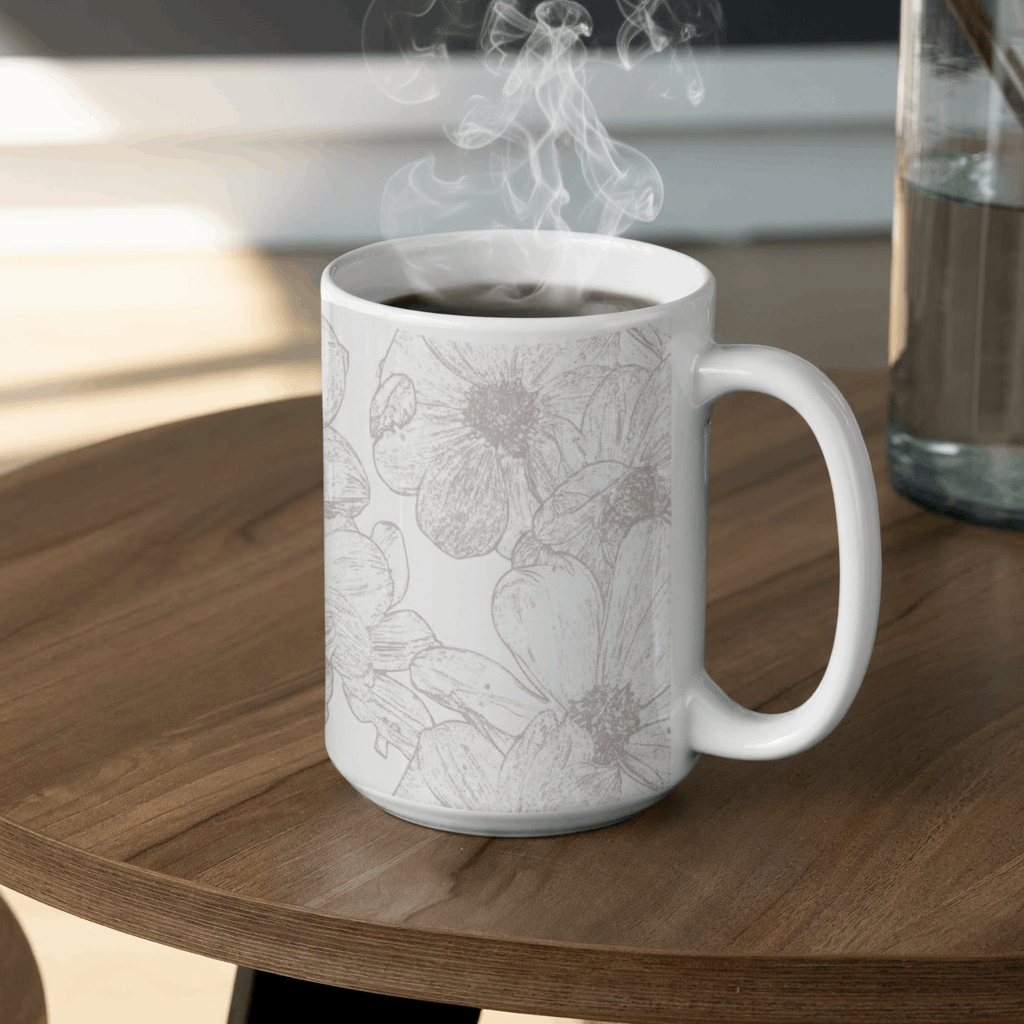 Mug Dahlia effet dessin crayon