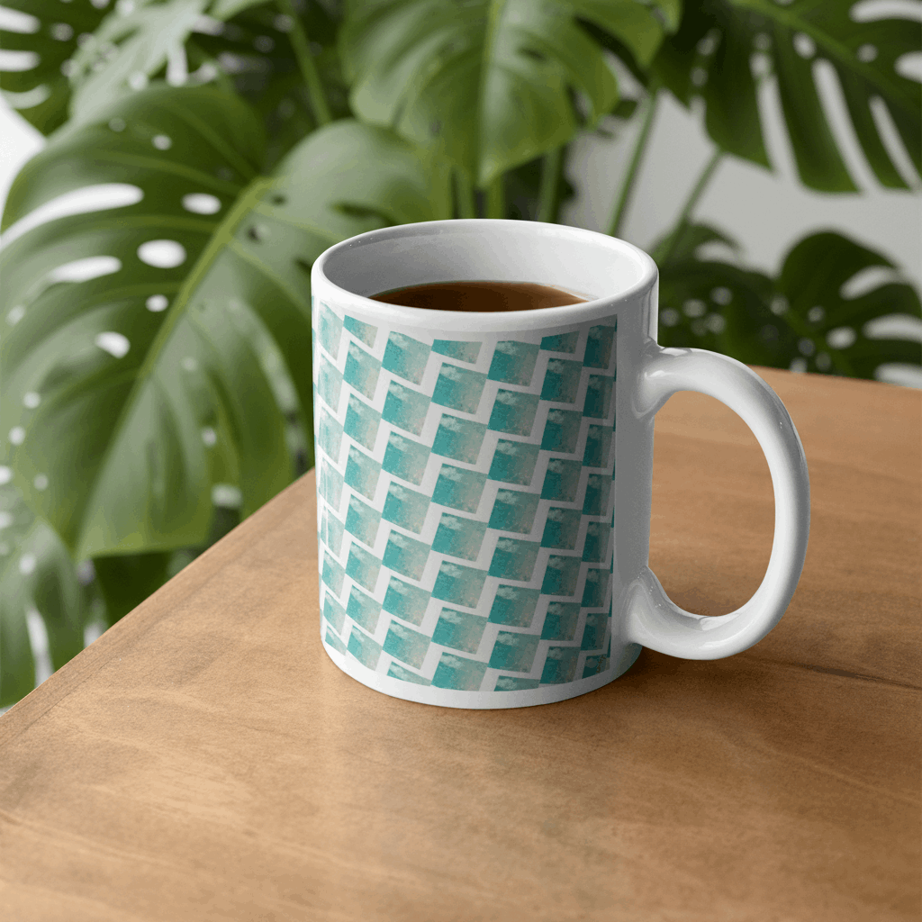 Mug céramique brillant "saut des vagues" qualité supérieure