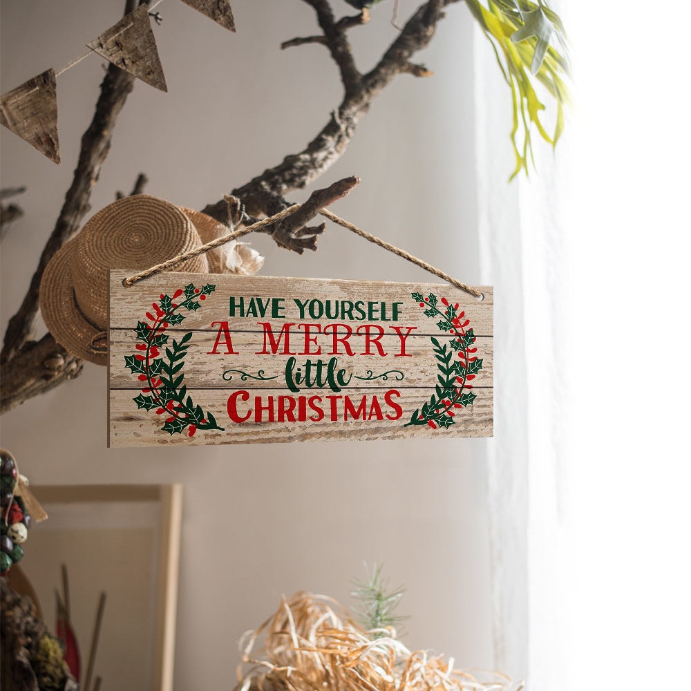 Pancarte de Noël en Bois de hêtre Accessoires de cuisine 