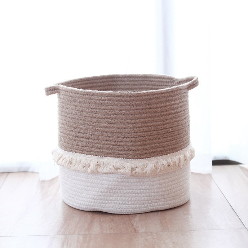 Panier de rangement en jute et en coton Accessoires de cuisine 