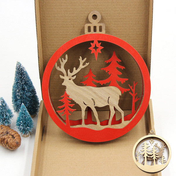 Pendentif de Noël en bois Accessoires de cuisine 