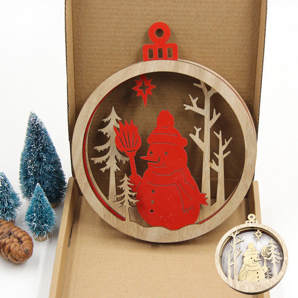 Pendentif de Noël en bois Accessoires de cuisine 