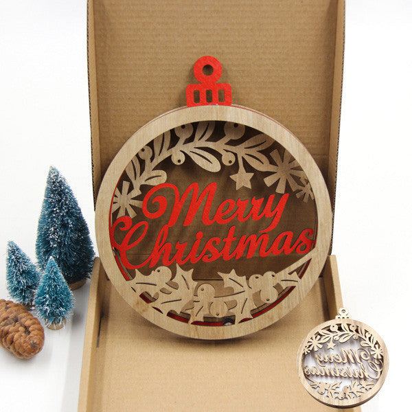 Pendentif de Noël en bois Accessoires de cuisine 