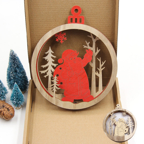 Pendentif de Noël en bois Accessoires de cuisine 