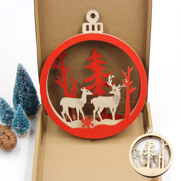 Pendentif de Noël en bois Accessoires de cuisine 