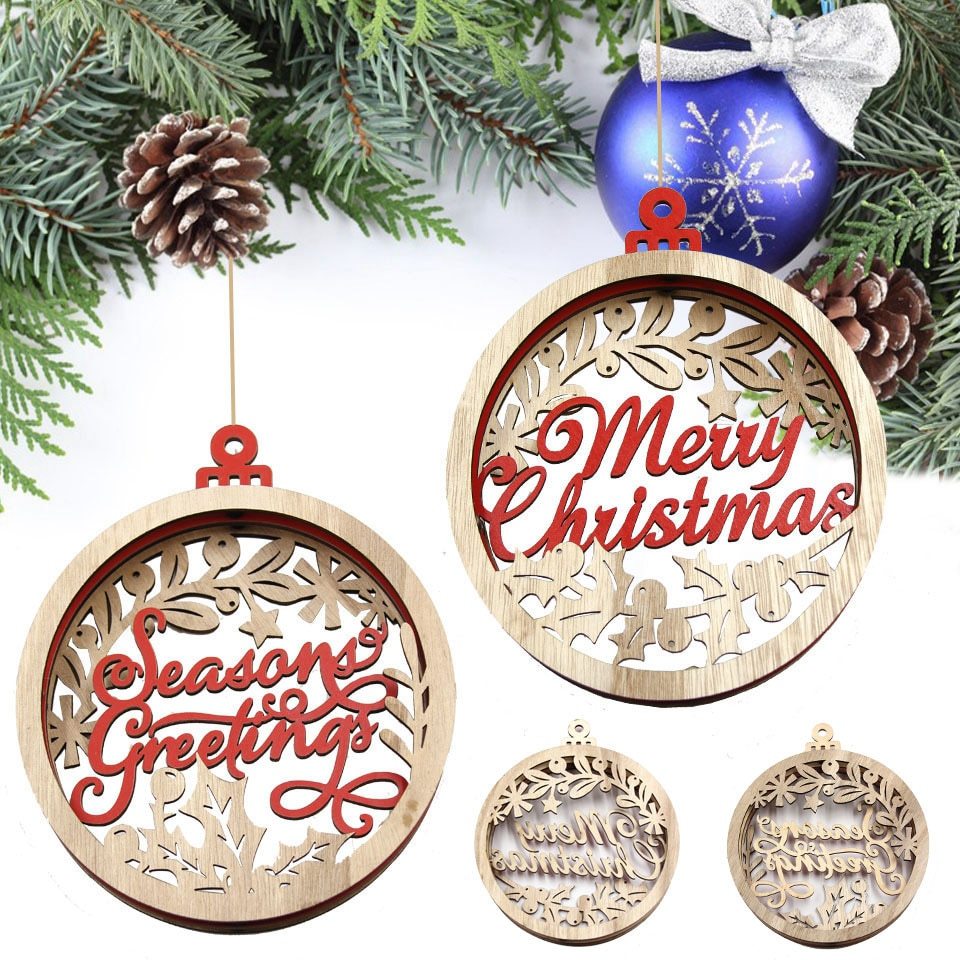 Pendentif de Noël en bois Accessoires de cuisine 