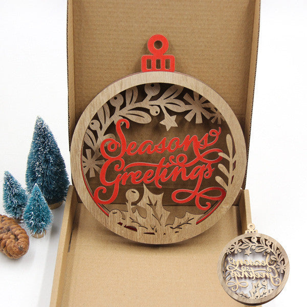 Pendentif de Noël en bois Accessoires de cuisine 