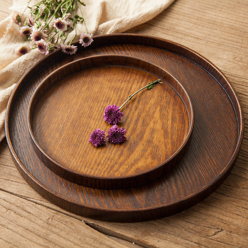 Plateau rond en bois Accessoires de cuisine 