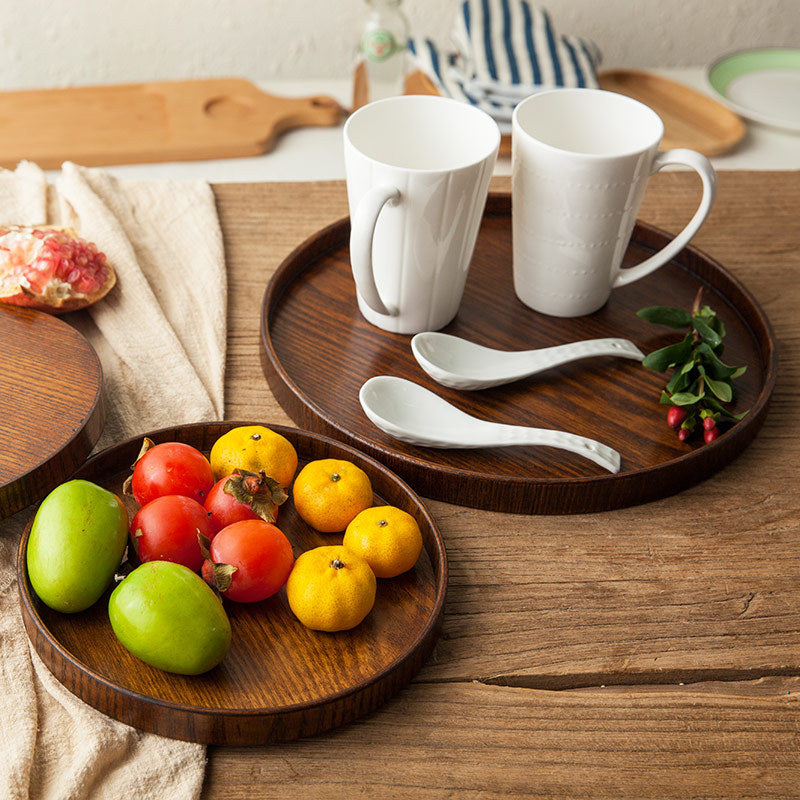 Plateau rond en bois Accessoires de cuisine 