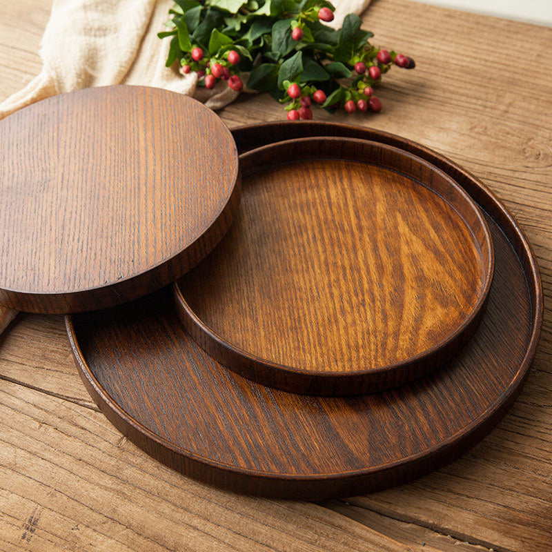 Plateau rond en bois Accessoires de cuisine 