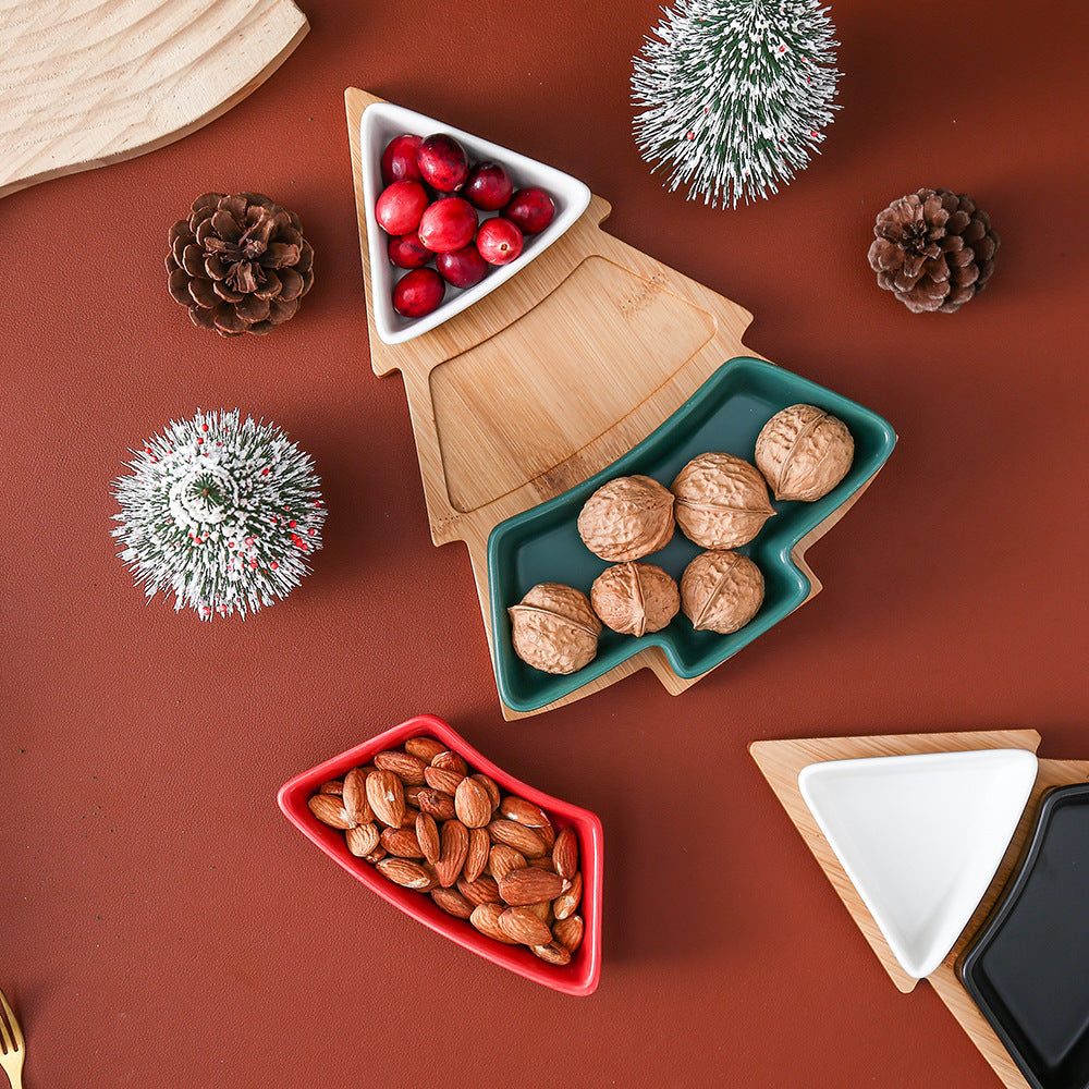 Plateaux apéritifs sapin de Noël en céramique Accessoires de cuisine