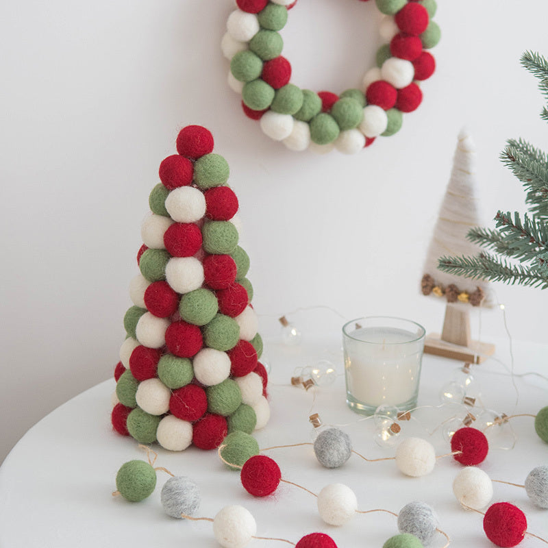 Sapin et couronne de Noël en laine Accessoires de cuisine 