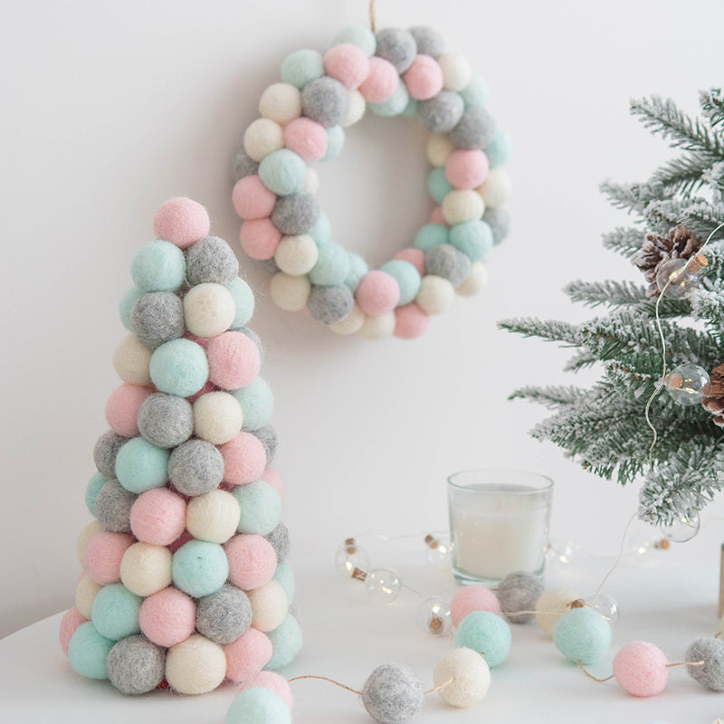 Sapin et couronne de Noël en laine Accessoires de cuisine 