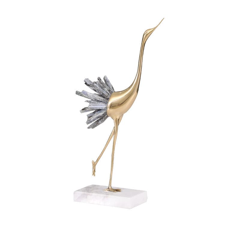 Sculpture oiseau décoratif en cristal cuivre et marbre Accessoires de cuisine 