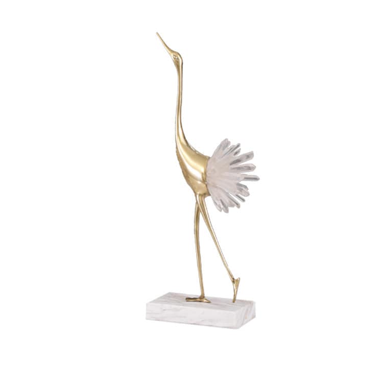 Sculpture oiseau décoratif en cristal cuivre et marbre Accessoires de cuisine 