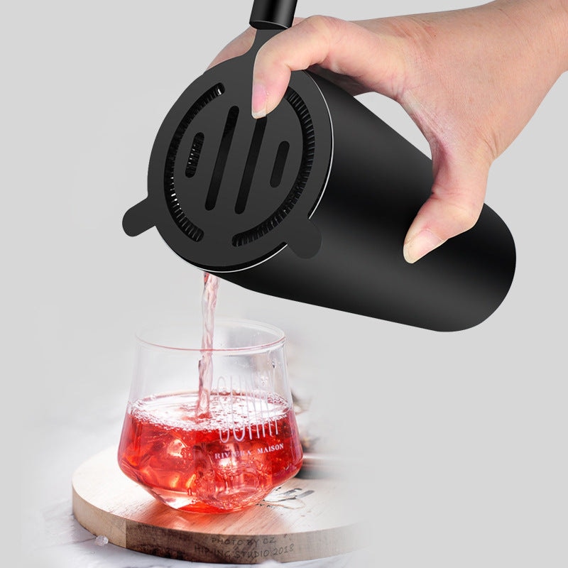 Set à cocktail noir 8 pièces en acier inoxydable Accessoires de cuisine 