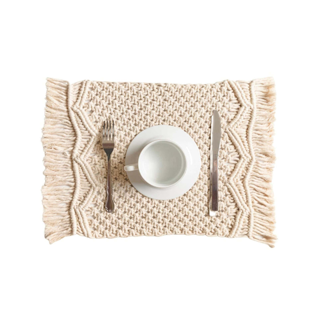 Set de table en coton macramé Vase 