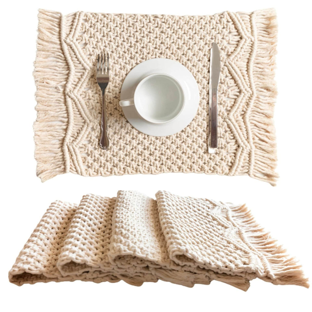 Set de table en coton macramé Vase