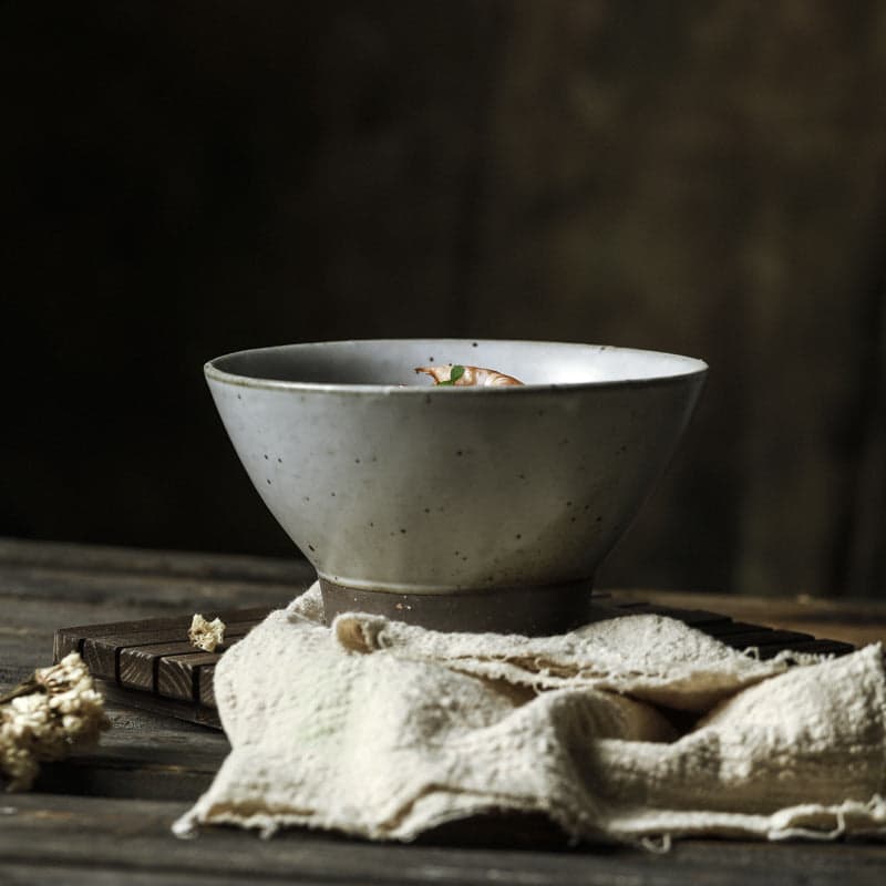 Jingdezhen Main Maison Rétro Soupe De Nouilles Haute Pattes D'argile Bol Soupière